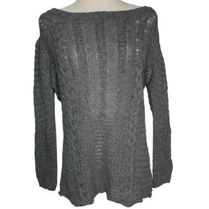 Gray Knit Wool Cashmere Blend Sweater Y2K Goth Office Siren Old Money